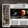 thumbnail image 6 of 47"x16" Mordern Rectangle Hanging LED Mirror Door Mirror Vanity Mirror,White, 6 of 9