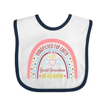 Inktastic Handpicked for Earth by My Great Grandma in Heaven Rainbow Boys or Girls Baby Bib