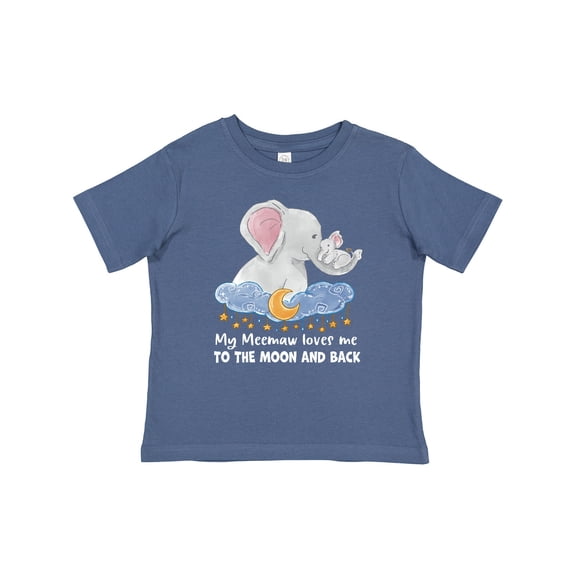 Inktastic My Meemaw Loves Me to the Moon and Back Elephant Family Boys or Girls Baby T-Shirt
