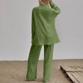 thumbnail image 4 of CILENON Leisure Wear Sets for Women Women Ladies 2 Piece Retro Plus Size Cotton And Shirt Suit High Waist Slacks Suit Top Pants Long Sleeve Velour Tracksuit Womens Loungewear Sets Woman (Green1,XL), 4 of 5