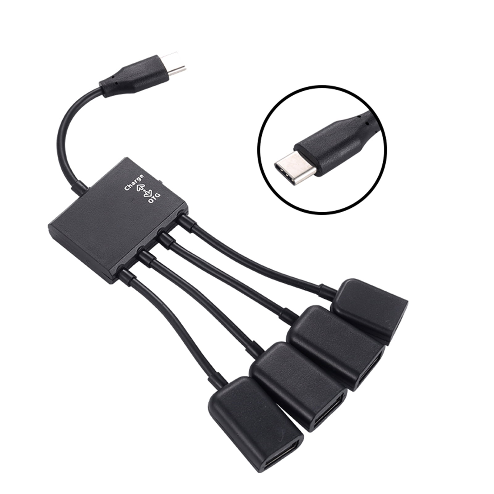 OTG Cable, Adapter Cable Micro-USB Data Transmission 1 to 4 Type-c USB Converter Cable for Mobile Phone Laptop - Walmart.com