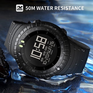 Sport Watch with Resin Band, Digital Display, Water Resistant Digital Sports Watch for Men Women – Classic Rectangle Case  main image 2