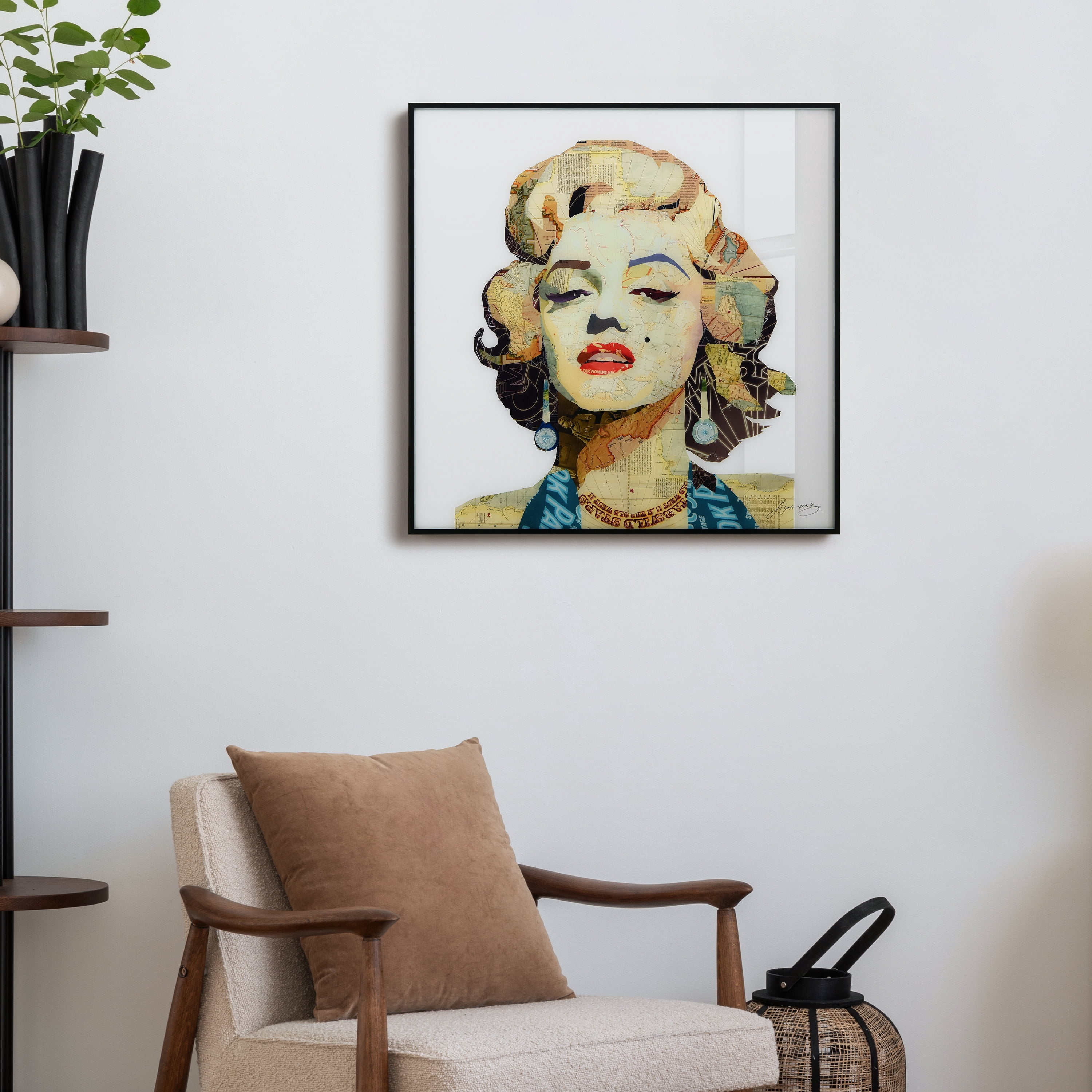 Empire Art Direct Homage to Marilyn on Reverse Printed Art Glass and Anodized Aluminum Black Frame Wall Art, 24" x 24" x 1", Ready to Hang