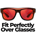 thumbnail image 5 of GRINDERPUNCH Cover-Ups Fit Over Sunglasses for Men and Women Who Wear Prescription Glasses, Black Frame - Red, 5 of 6