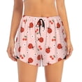 thumbnail image 2 of Cauagu Ladybug With Flower Print Women's 2 in 1 Running Shorts Athletic Workout Gym Yoga Shorts Running Shorts for Women-X-Large, 2 of 7