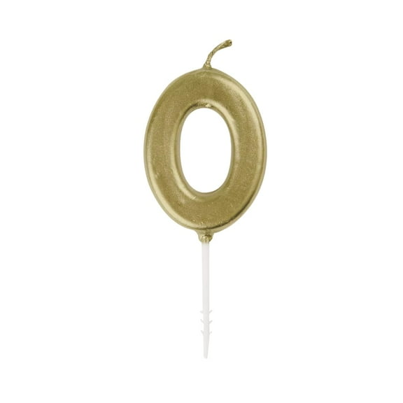 Gold Mini Number 0 Pick Candle