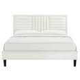 thumbnail image 4 of Modway Sofia Channel Tufted Performance Velvet Queen Platform Bed in White, 4 of 8