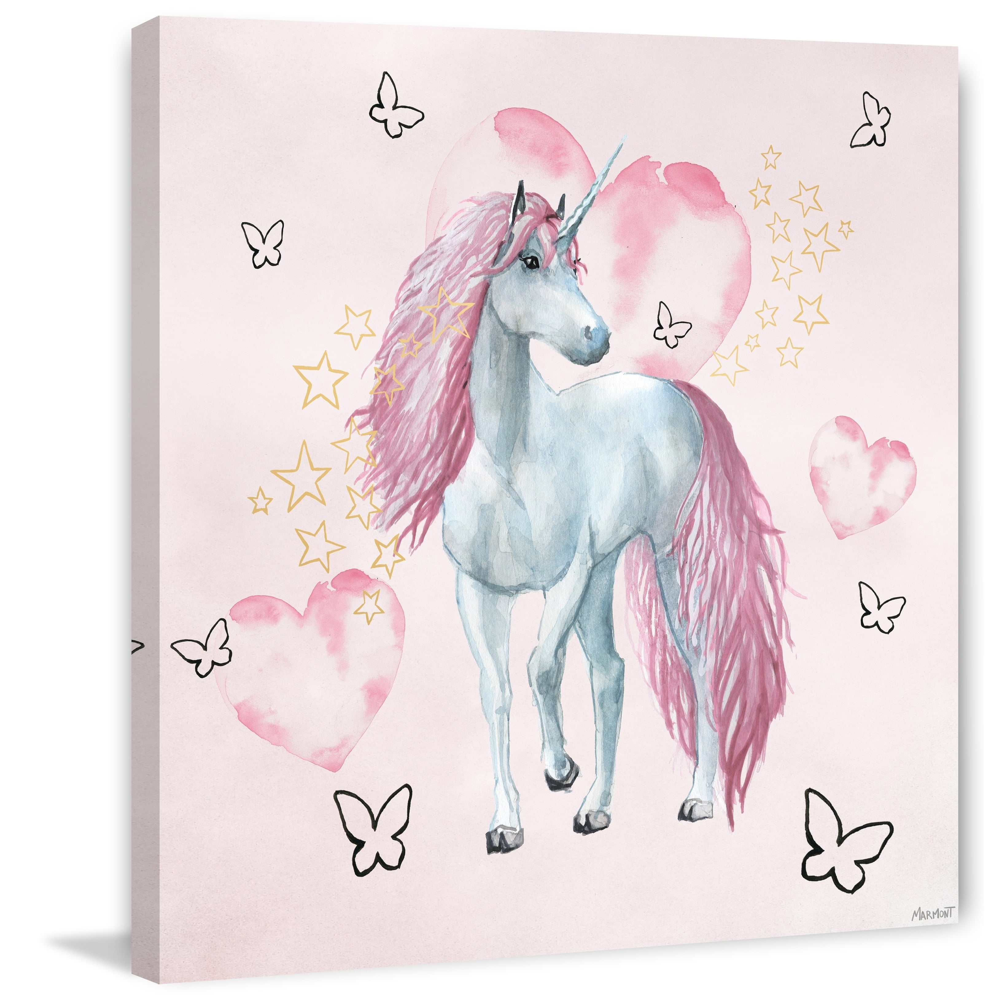 Marmont Hill Unicorn Dreaming Canvas Wall Art