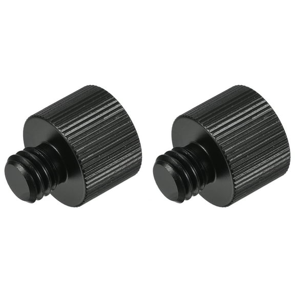 Microphone Stand Adapter 3/8-16 Male to 5/8-27 Female Screw Thread Adapter for Microphone Tripod Stand Black 2 Pcs