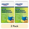 (2 pack) Equate Nighttime Severe Cold, Cough & Flu Relief Powder Packets, Honey Lemon, 6 Count