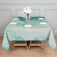 thumbnail image 3 of 52x52in(132x132cm) Square Tablecloth, Waterproof Polyester Table Cover, Wrinkle Resistant & Washable Fabric for Dining, Kitchen, Picnic, Turquoise Marble Pattern, 3 of 6