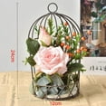 thumbnail image 4 of Clearance sale!Wrought Iron Birdcage Flower Stand Artificial Flower Kit Realistic Decorative Props Living Room Wedding Home Decor, 4 of 6