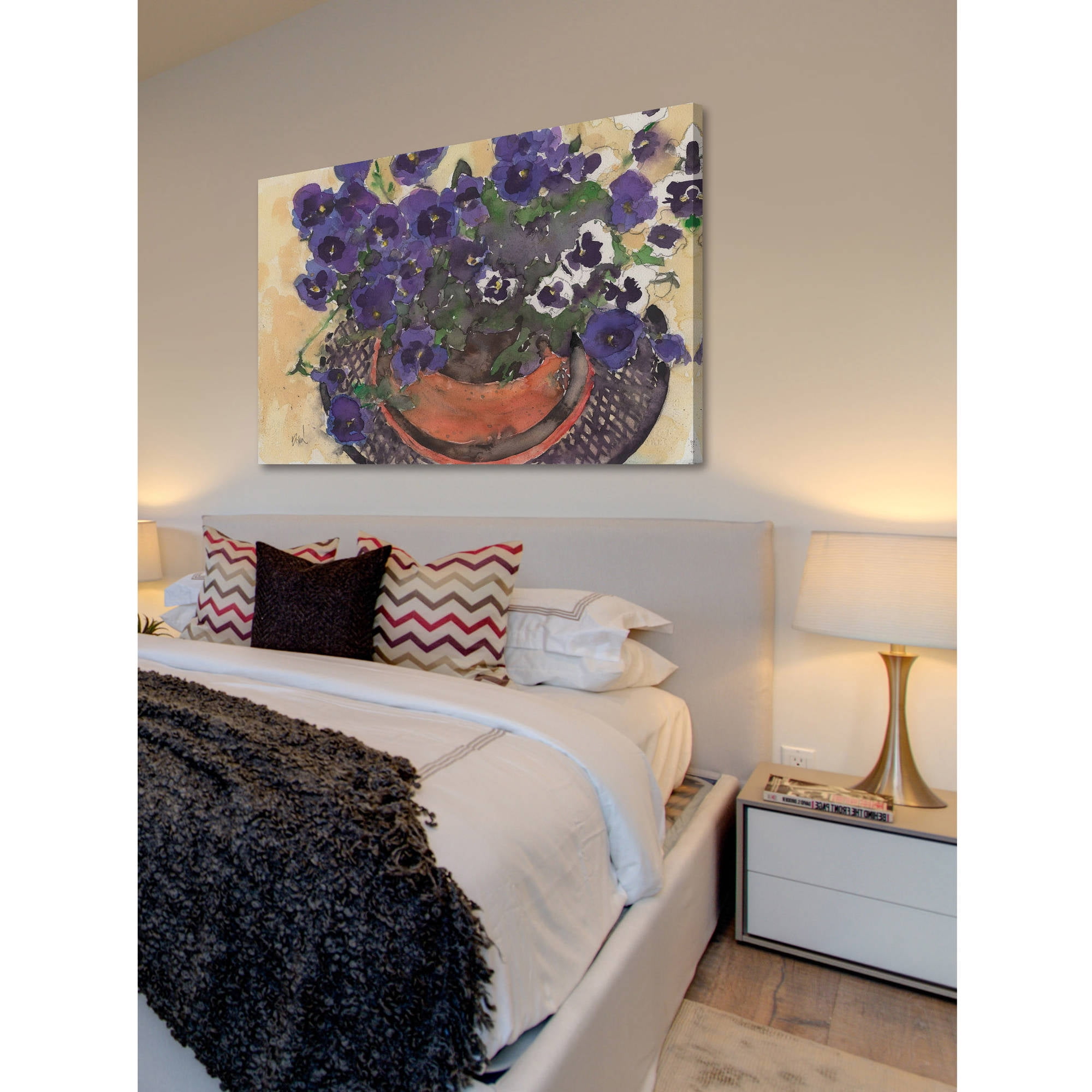 Marmont Hill "Violet Blooms" Painting Print on Wrapped Canvas