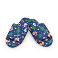 thumbnail image 2 of COEQINE Christmas Santa Claus Snowman Blue Womens Warm Slippers Portable Indoor Sandals Flannel House Slides Open Toe Bedroom Slippers Machine Washable Women Footwear for Business Trip, 36-37, 2 of 7