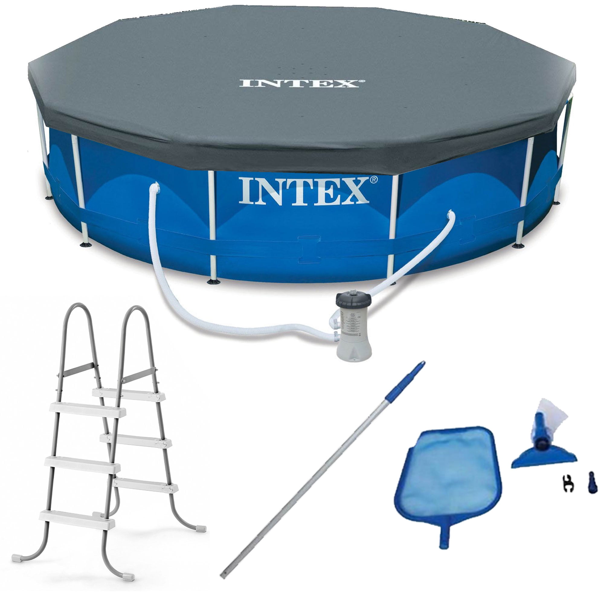 Intex 12 x 2.5 Metal Frame Above Ground with Filter and Accessories - Walmart.com