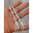 thumbnail image 4 of Mens .925 Sterling Silver Flat Figaro Link Chain Necklace 4.9mm - 16 inches #CH606s16, 4 of 7