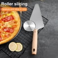 thumbnail image 4 of Stainless Steel Pizza Slicer Wooden Handle Dough Server Wheel Cooking Kitchen Slicing Chef Cake Cooikes Handheld Tools, 4 of 8