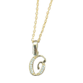 thumbnail image 1 of Cadena con dije de inicial, letra O, chapa de oro de 18 kilates, zirconias blancas Maria Almudena casual, 1 of 3