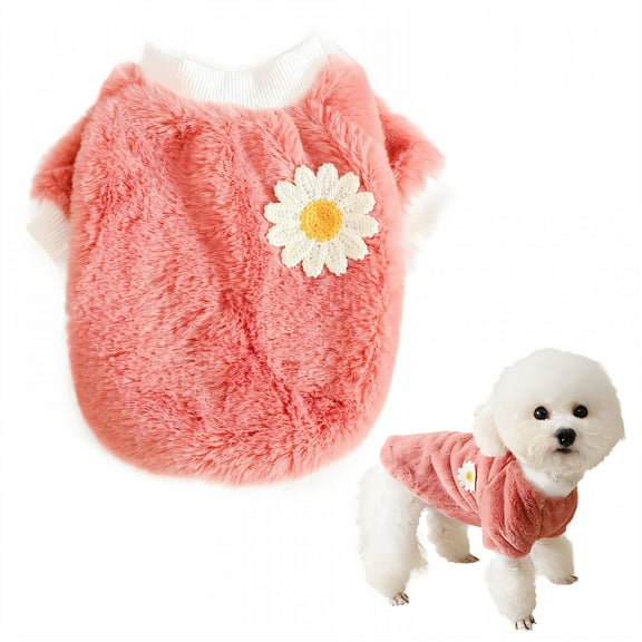 TELOLY 1Pcs Dog Sweater,Polyester Dog Jackets for Small Dogs,Dog Sweatshirt,Pink,Xs