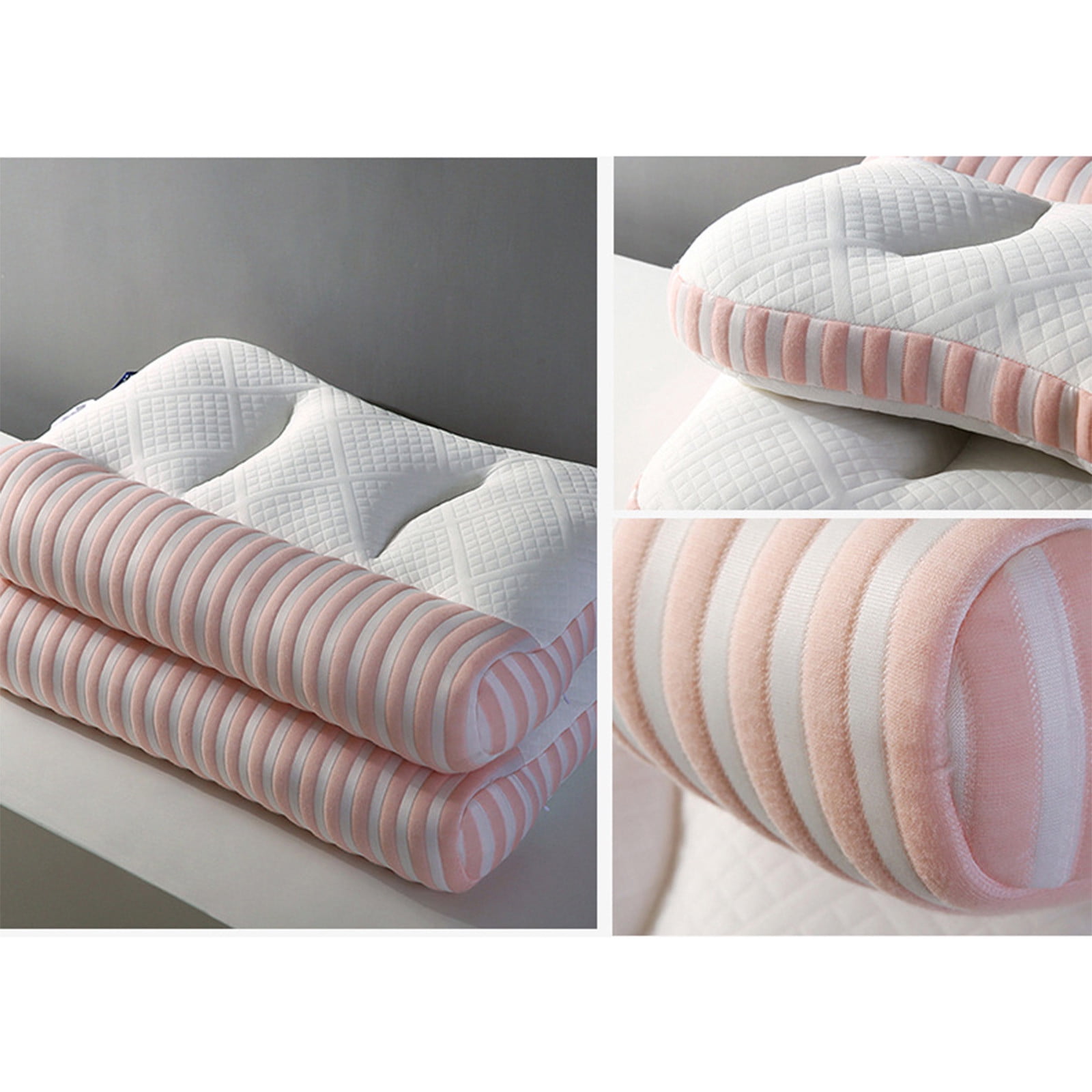 Ergonomic Cervical Pillow | Memory Foam Neck Support for Side & Back Sleepers | Breathable Mesh Pillowcase | 29x19in | High Elasticity | Washable | 1 Piece | Blue or Pink | 900g