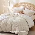 thumbnail image 2 of Juego de funda de edredón Bedsure Boho Beige Jacquard King a cuadros, 2 of 7