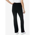 thumbnail image 2 of Woman Within Plus Size Petite Stretch-Cotton Knit Pull-On Bootcut Side-Stripe Leggings, 2 of 6