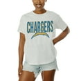 thumbnail image 4 of Women's Gameday Couture White Los Angeles Chargers Oversized Keep It Up T-Shirt, 4 of 5