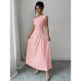 thumbnail image 6 of Pink One Shoulder Asymmetric Maxi Dress With Ruched Waist, Elegant Formal Evening Dress For Casual Vacations And Romantic Dates, 6 of 6