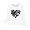 thumbnail image 4 of WXLWZYWL Fall Sweatshirts for Girls 3-13 Shirt Casual Round Neck Long Sleeve Shirts Graphic Heart and Dog Claws Printed Fall Winter Tunic Tops for Girls 3-13 Years, 4 of 5