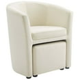 thumbnail image 2 of Modway Divulge Performance Velvet Arm Chair and Ottoman Set in Ivory, 2 of 7