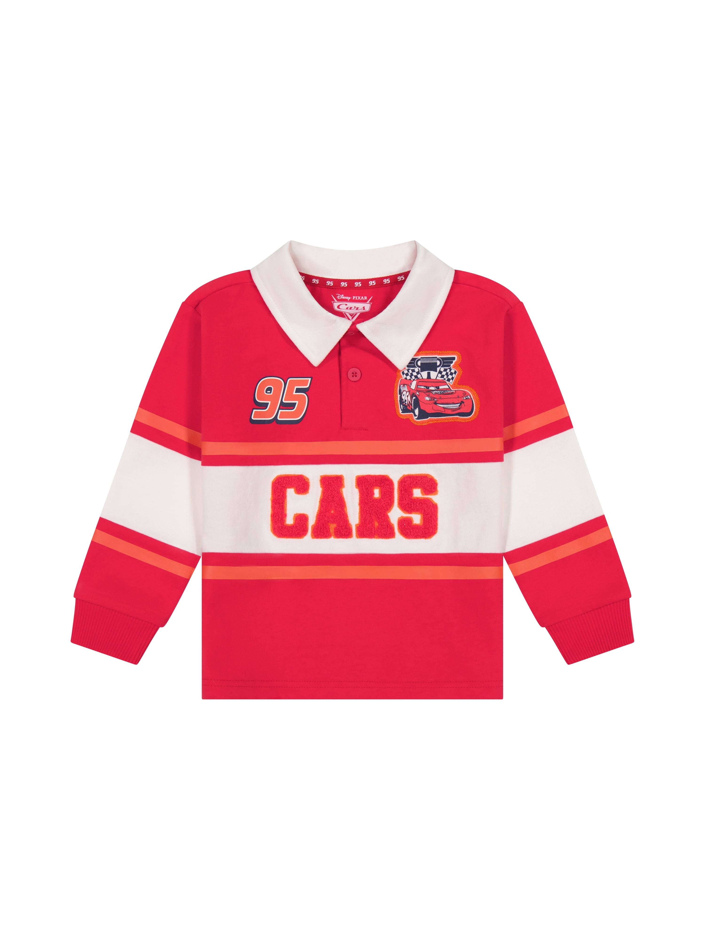 Cars Toddler Boy Long Sleeve Polo Shirt, Sizes 12 Months - 5T