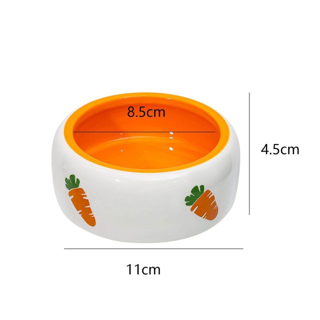 fastboy Non Slip Rabbit Feeder Bowl Feeding Basin for Hedgehog Gerbils Puppy Kitten 11cmx4.5cm Round
