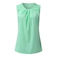 thumbnail image 2 of KaLI_store Tank Tops Women Women's Summer Tank Tops V Neck Sleeveless Ruffle Sleeve Blouse Flowy Loose Fit Basic Cute Tunic Dressy Casual Tops Green,L, 2 of 5