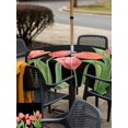 thumbnail image 5 of Outdoor Tablecloth with Umbrella Hole for Patio/Picnic/Party/Camping, Pink Tulip Waterproof Table Cloth Square Cover Washable, Spring Floral Summer Botanical Black (60"x 60"), 5 of 9