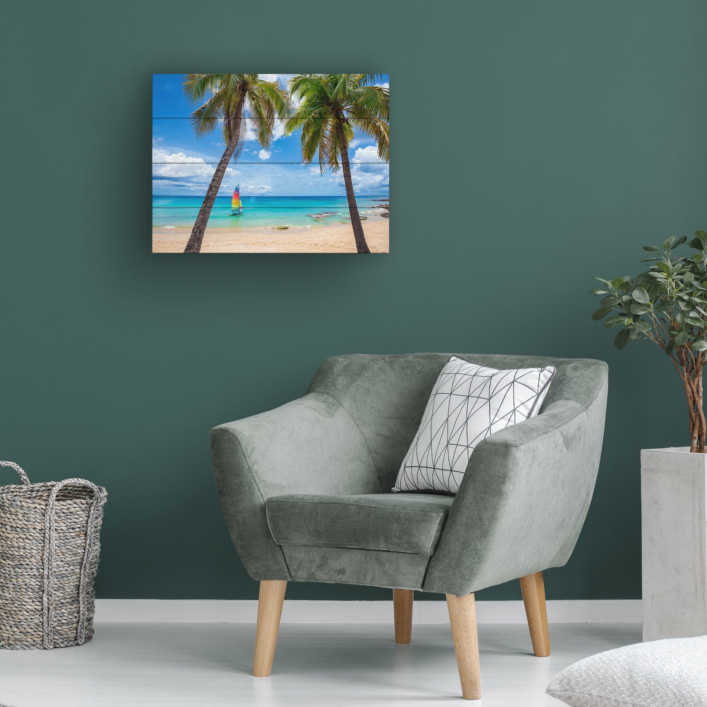 Lizzy Davis 'Postcard From Paradise' Wood Slat Art 12x16