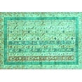 thumbnail image 1 of Ahgly Company Machine Washable Indoor Rectangle Abstract Turquoise Blue Contemporary Area Rugs, 2' x 5', 1 of 4