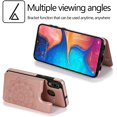 thumbnail image 2 of Design for Samsung A20/A30/M10S Case with Tempered Glass Screen Protector Credit Card Holder Slot, PU Leather Wallet Phone Cases Kickstand Protective Cover for Galaxy A 20 30 Women Rose Gold, 2 of 12