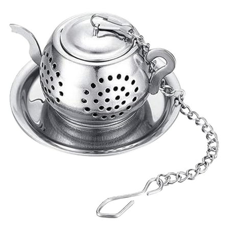 

Creative Stainless Steel Tea Infuser Teapot Chain Tray Spice Tea Filter (Teapot)