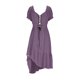 thumbnail image 3 of Vestido de Verano para las Mujeres de la Playa de Color Sólido sin Mangas Hueco Vestido de Playa Midi, Vestido de Fiesta para las Mujeres Estilo de Vacaciones, 3 of 8
