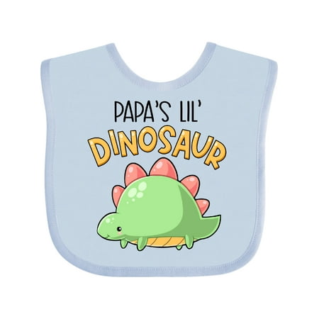 

Inktastic Papa s Lil Dinosaur WithCute Stegosaurus Gift Baby Boy or Baby Girl Bib
