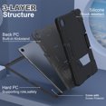 thumbnail image 3 of Dteck with Screen Protector Case for Samsung Galaxy Tab A9 Plus 11-inch (X210/X215/X216/X218),Shockproof 3-Layer Protection Kickstand Case Heavy Duty Cover for Galaxy Tab A9+,Black, 3 of 7
