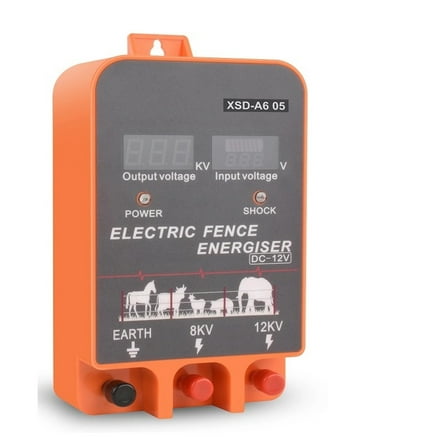 10KM Electric Fence 2.5 Joule With LCD Display 2.5 Joule 12V Controller For Farm Livestock Cows Cattle Horse