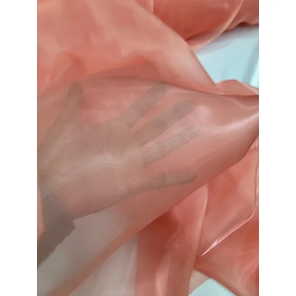 Coral Sheer Organza For Fashion Crafts Decorations Organdy Fabric By The Yard