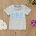 thumbnail image 2 of Toddler Girls Summer Tops Tees Birthday Letter Graphic Embroidery Short Sleeve Pullover Tee Blouse Gift Spring Shirts For Boy 5-6T, 2 of 5