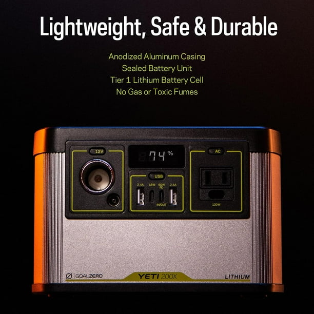 Goal Zero Yeti 200X Solar Energy Portable Power Station 187Wh