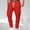 Red, variant on Brondbend Mens Fleece Cargo Sweatpants Heavyweight Elastic Waist Pants with Pockets Baggy Drawstring Jogger Pants Holiday Saving