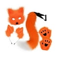 thumbnail image 4 of Máscara y cola de Therian, bonita decoración, banda para el cabello, disfraz de anime, gato de Halloween Naranja, 4 of 9