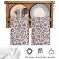 thumbnail image 5 of Purple Floral Kitchen Towels Set of 3, Spring Plants Flowers Vintage Rustic Absorbent Dish Towels for Kitchen, Microfiber Hand Towel, Quick Drying Tea Towel for Cleaning Decorative Dishcloths, 5 of 7