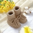 thumbnail image 3 of XIMIN Baby Booties Newborn First Walkers Cozy Shoes Sock Shoes Warm Hand Knit Soft Booties for Toddler Infant Boy Girl Cozy Shoes (9-12 Months, Coffee), 3 of 3