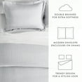 thumbnail image 6 of Noble Linens Light Gray Puffed Chevron Print 3-Piece Duvet Cover Set, King/Cal king, 6 of 11